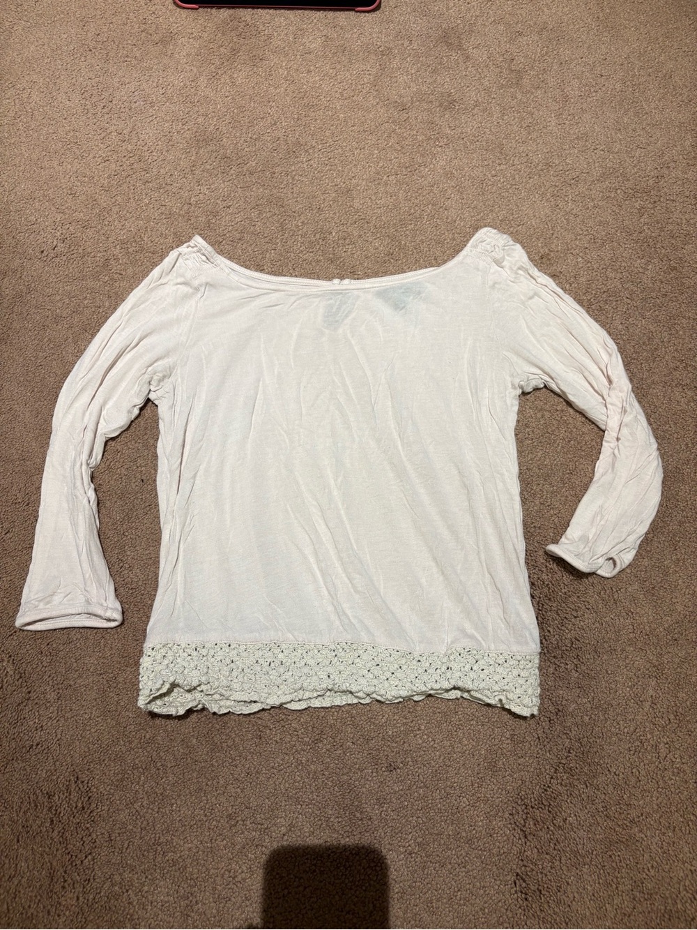American eagle Light pink Crochet-Hem Long (3/4) Sleeve size small